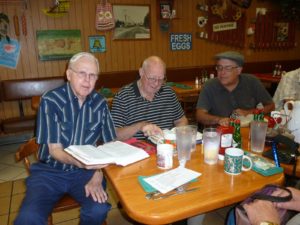 Men’s Bible Study group meet for breakfast